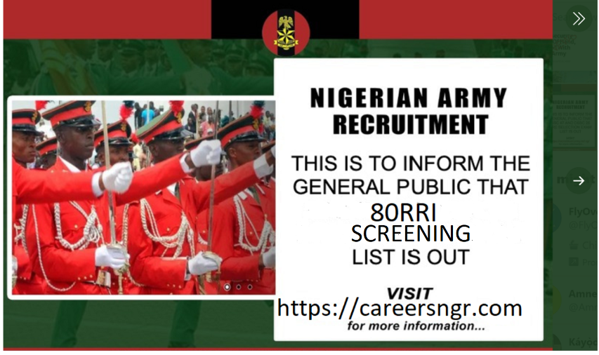 Nigerian Army Shortlisted Candidates 21 For Screening Exercise